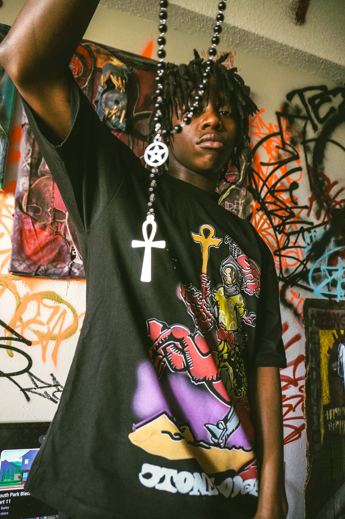 Ankh Rosary Necklace